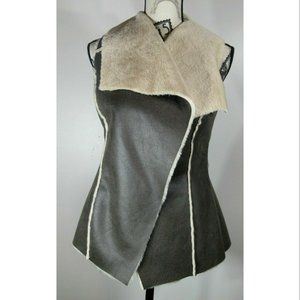 Chelsea 28 Faux Shearling Vest, Greyish- Brown/Taupe, Beige, Womens Size Small